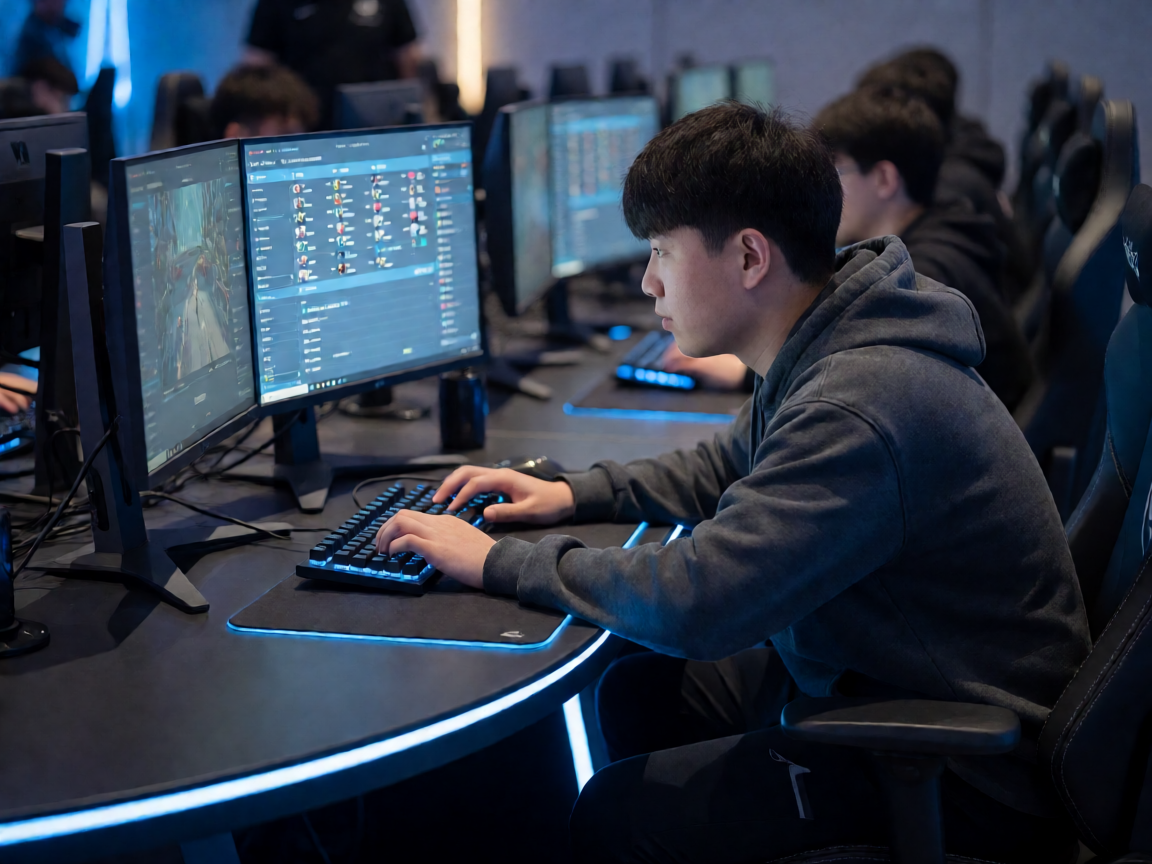 DOTA2国际邀请赛选手选手赛场专注比赛画面